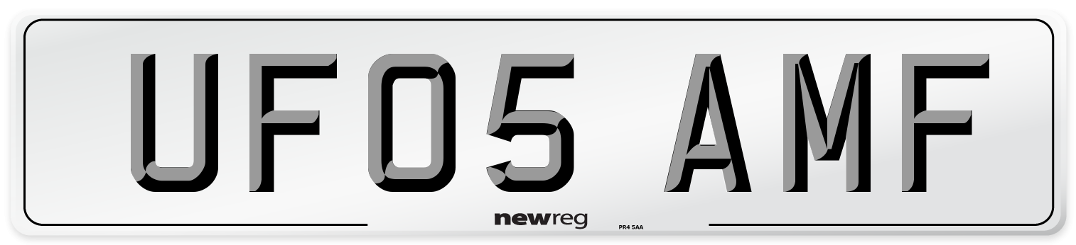 UF05 AMF Number Plate from New Reg
